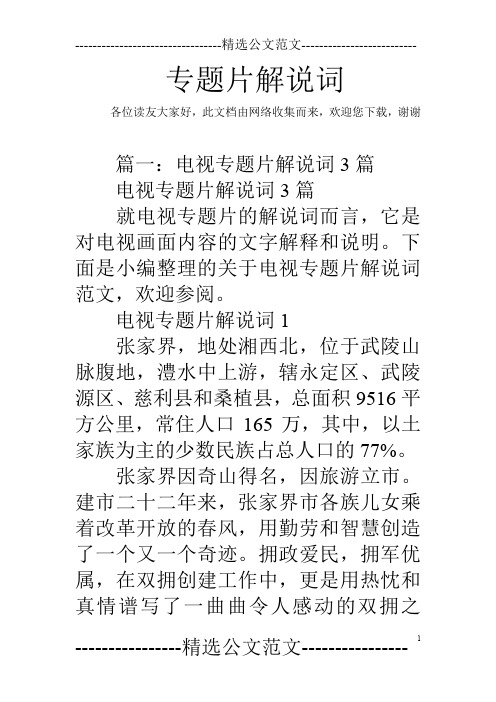 专题片解说词