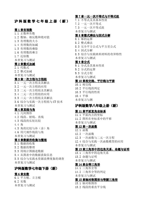 新安徽初中数学教材目录高中数学教材目录