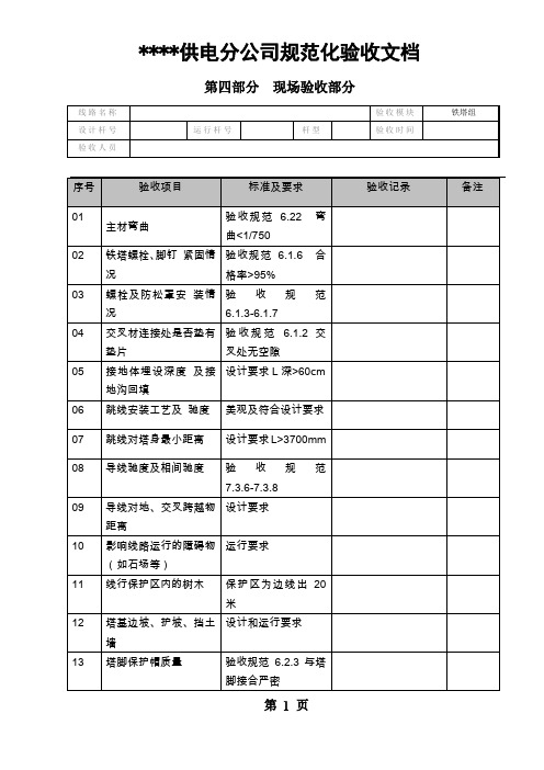 输电线路第四部分500kV现场验收：铁塔组