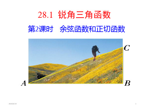 人教版九年级下册数学：28.1 余弦和正切  课件 (共17张PPT)