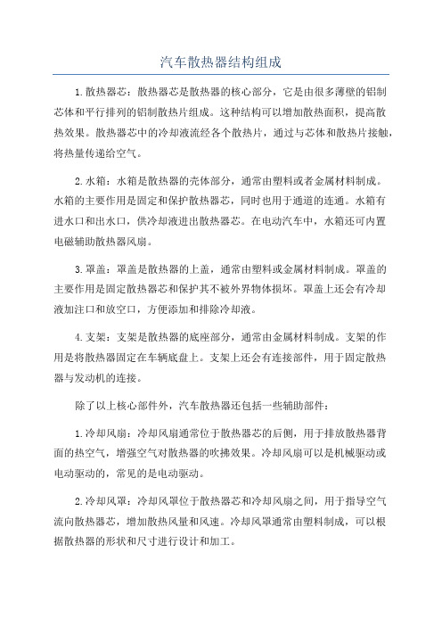汽车散热器结构组成