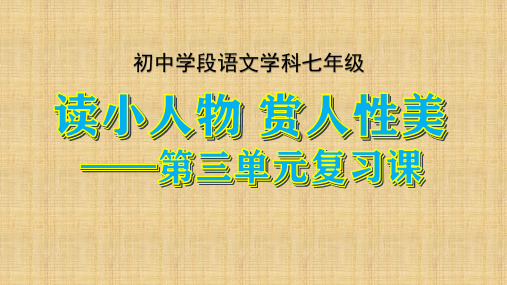 人教版初中语文七年级下册三单元复习课知识点整理课件