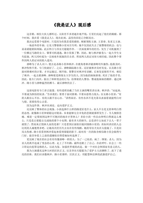 《我是证人》观后感