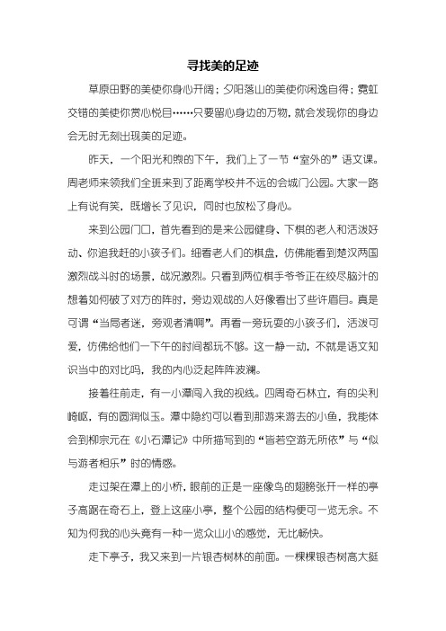 初一作文：寻找美的足迹作文800字