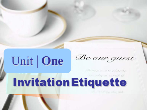 Unit 1 Invitation Etiquette