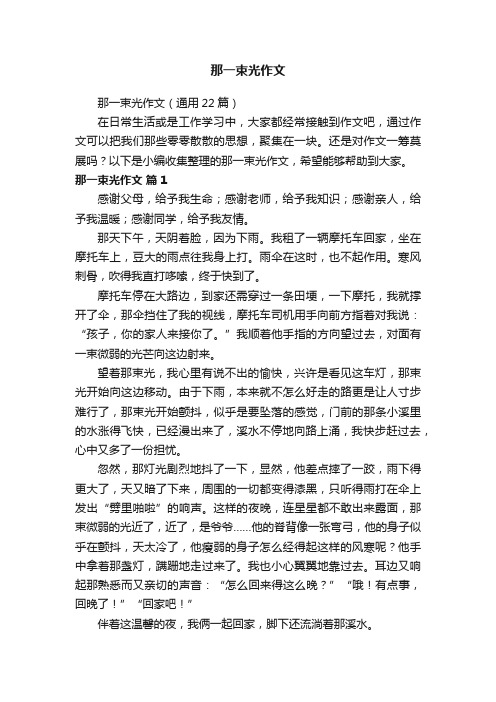 那一束光作文