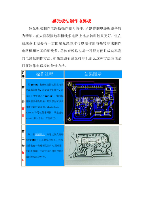 感光板法制作电路板