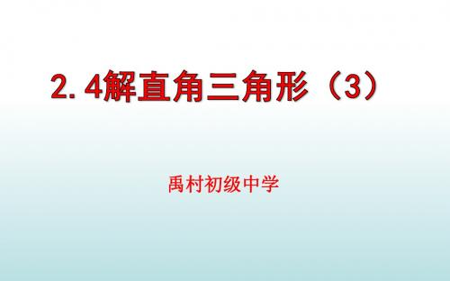 鲁教版(五四制)九年级数学上册：2.4解直角三角形(3)
