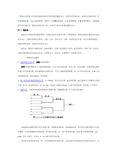 篮球比赛编排方法