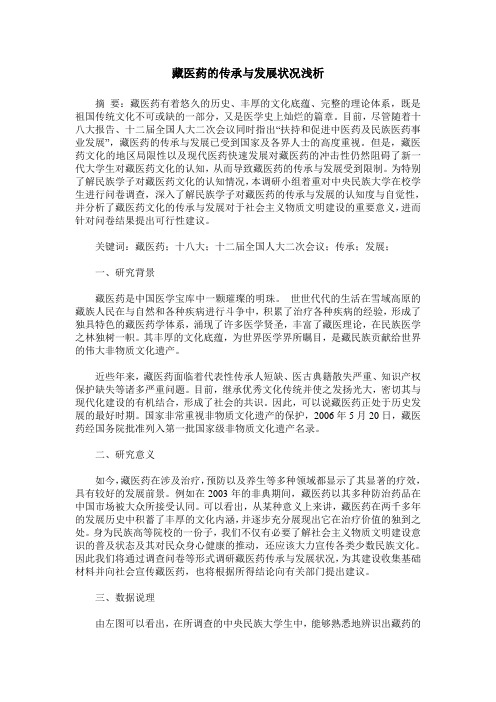 藏医药的传承与发展状况浅析