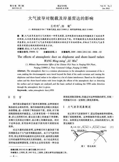 大气波导对舰载及岸基雷达的影响