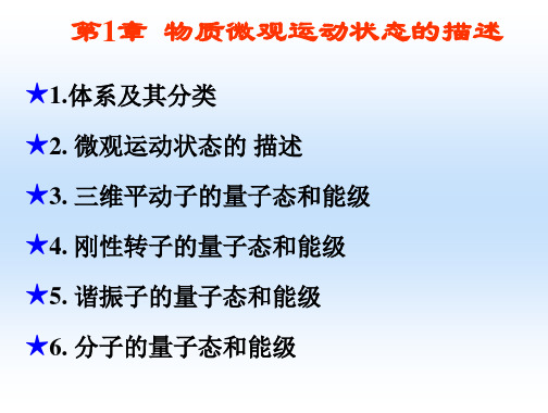 第1章 物质微观运动状态的量子力学描述