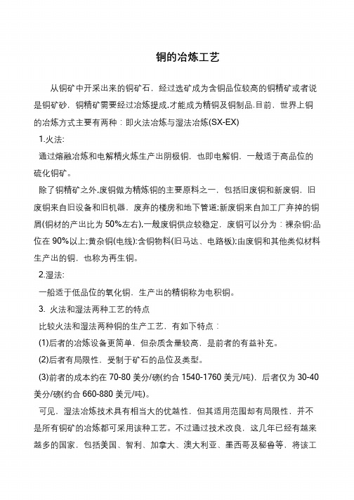 铜的冶炼工艺