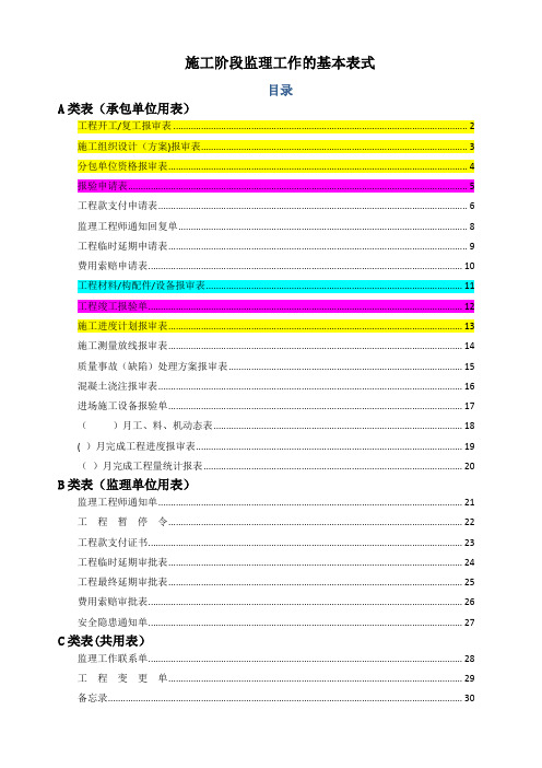 工程报验表格样板(全版)