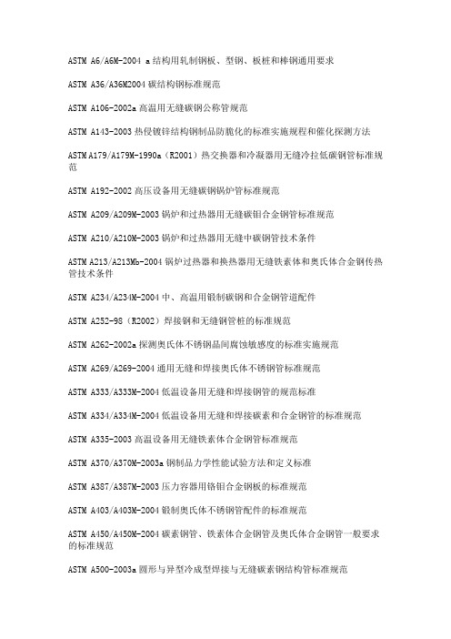 美标ASTM标准的中文对照大全