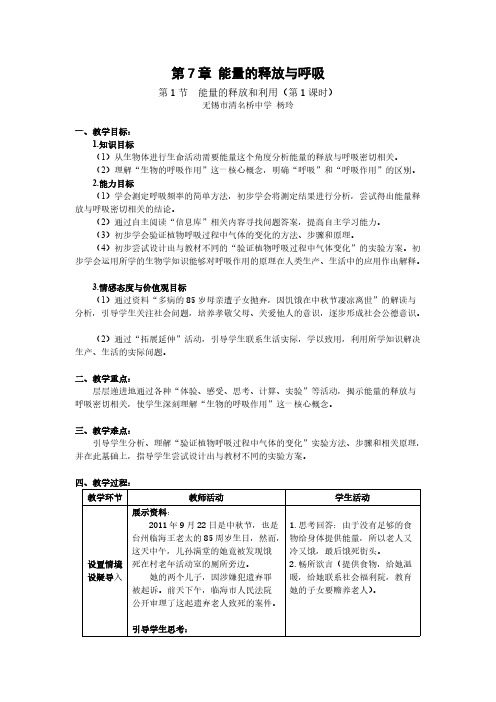 【VIP专享】能量的释放和利用-教学设计