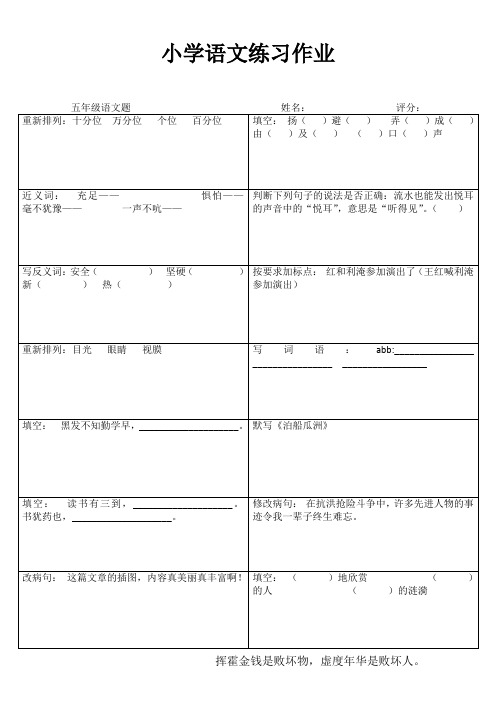 小学五年级语文课堂练习I (89)