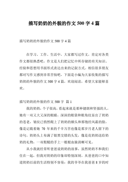 描写奶奶的外貌的作文500字4篇