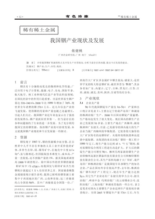 我国铟产业现状及发展[1]