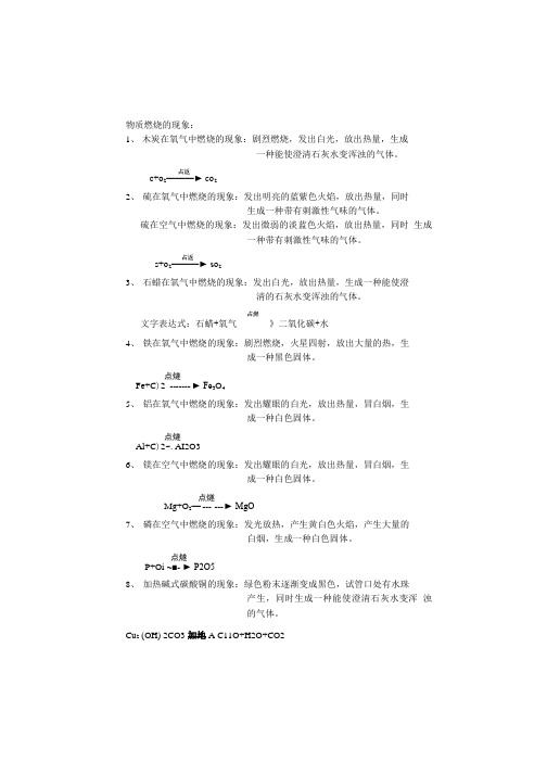 中考化学之物质燃烧的现象.doc