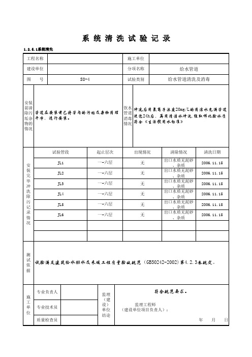 1-2-5-1系统清洗_系统清洗试验记录