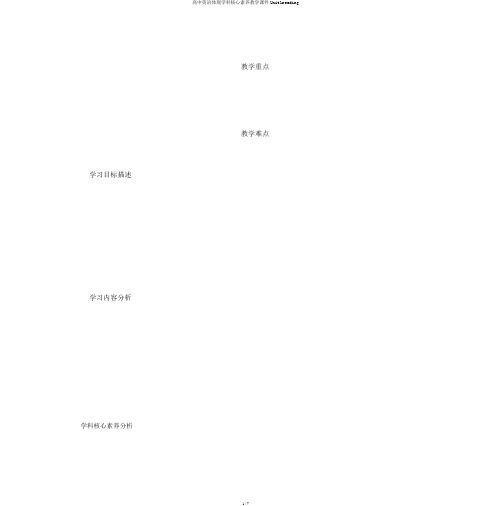 高中英语体现学科核心素养教学课件Unit1reading