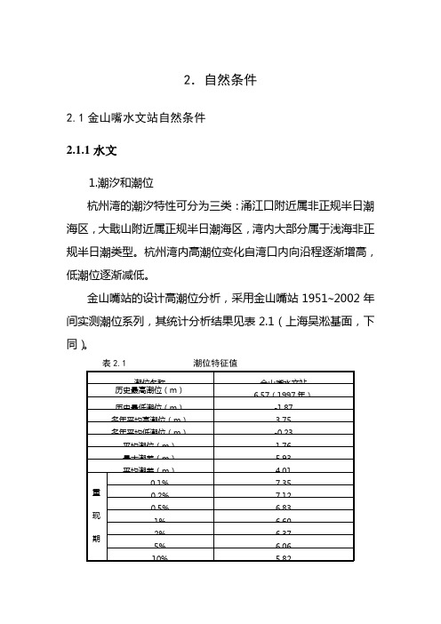 水文站水文统计资料复习纲要