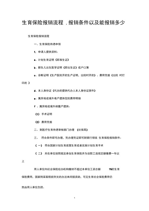 生育保险报销流程-报销条件以及能报销多少