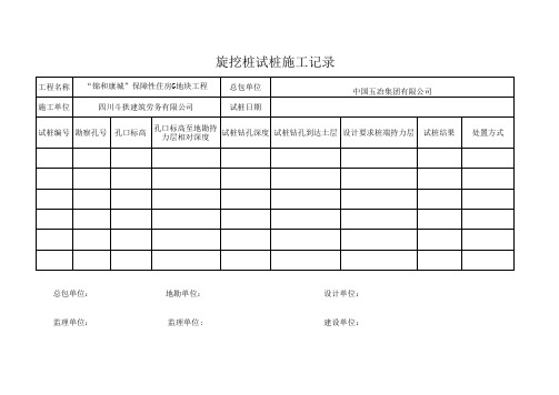 试桩施工记录