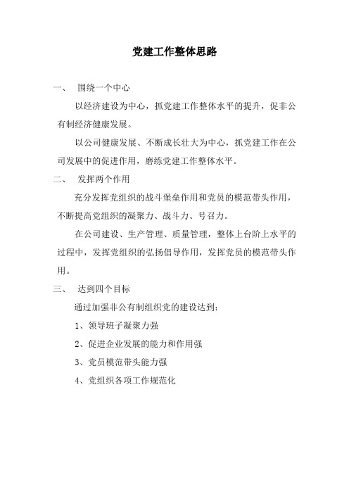 党建工作整体思路