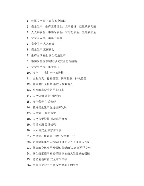 安全文化理念标语