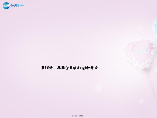 中考科学总复习 第18讲 压强和浮力课件 浙教版