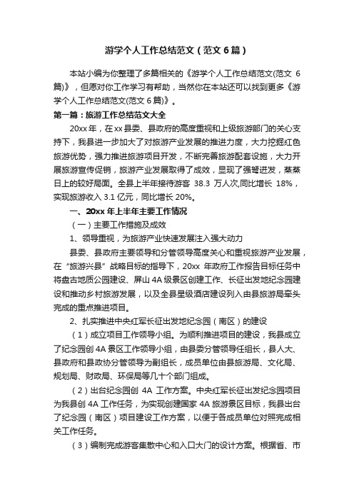 游学个人工作总结范文（范文6篇）