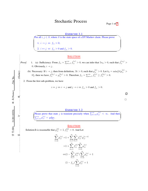 Stochastic Process Assignment 3