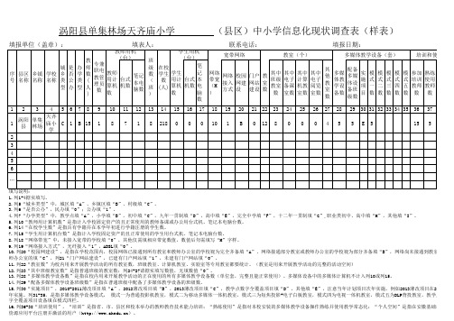 中小学信息化现状调查表