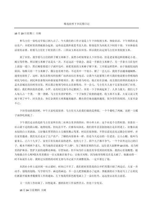 驻村下乡民情日记