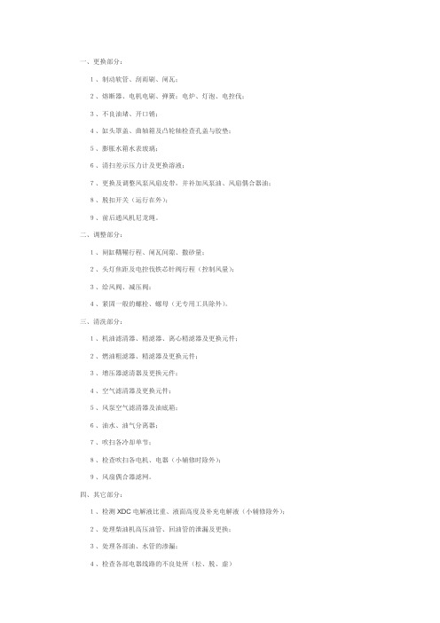 东风7型内燃机车乘务员自检自修范围
