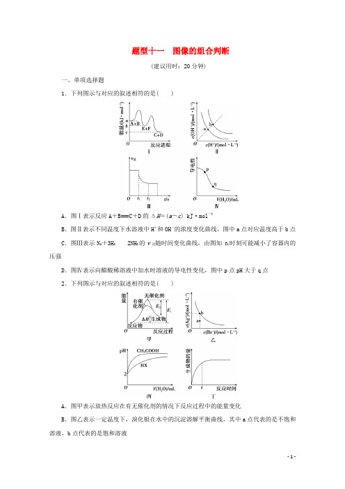 2020版高考化学三轮复习题型精准练题型十一图像的组合判断含解析