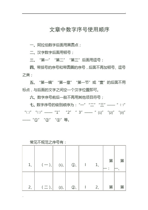 公文中数字序号使用顺序 (2)