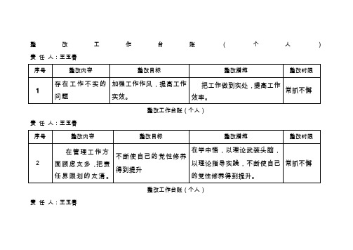 整改工作台账