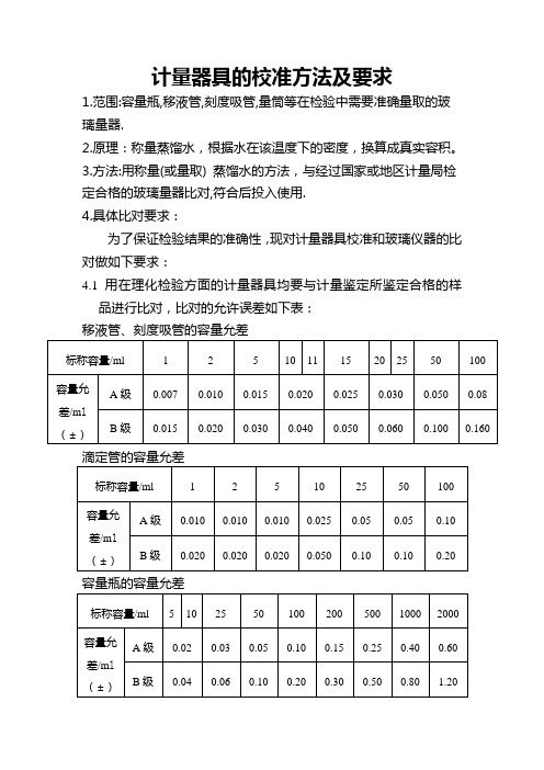 计量器具的校准方法及要求