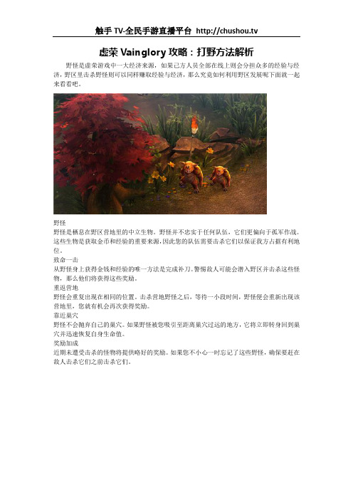 虚荣Vainglory攻略：打野方法解析