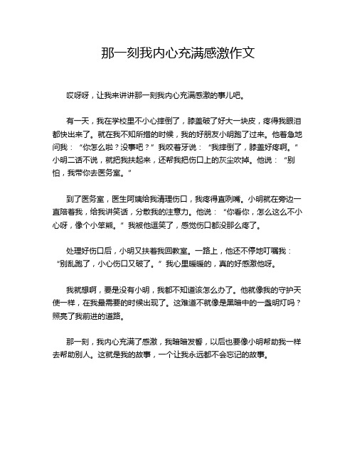 那一刻我内心充满感激作文