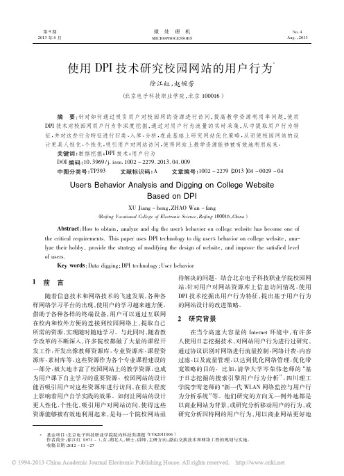 使用DPI技术研究校园网站的用户行为