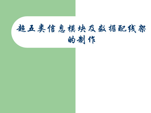 第 十四次课超五类信息模块及数据配线架的制作