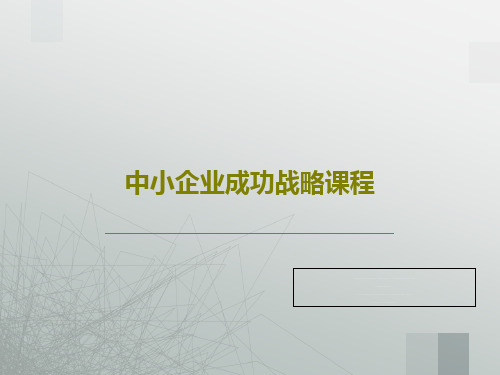 中小企业成功战略课程PPT文档69页