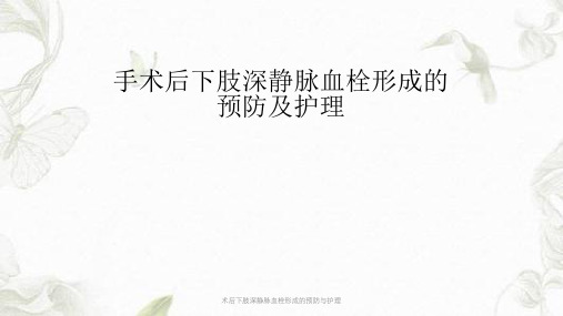 术后下肢深静脉血栓形成的预防与护理ppt课件
