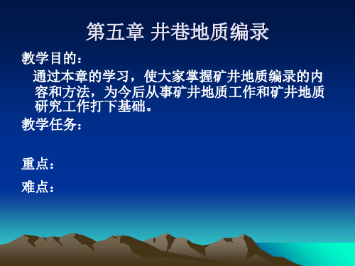 最新2019-第5章矿井地质编录-PPT课件