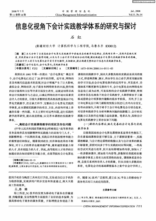 信息化视角下会计实践教学体系的研究与探讨
