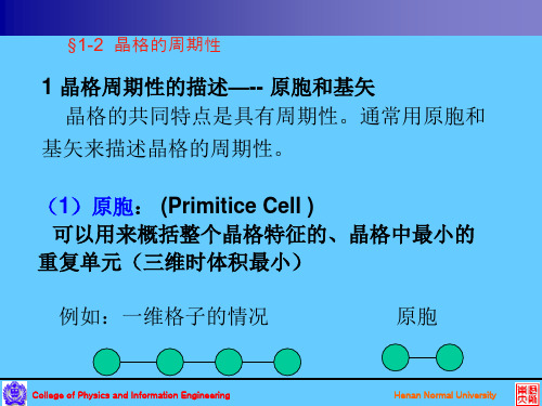 固体物理-晶格的周期性(精)